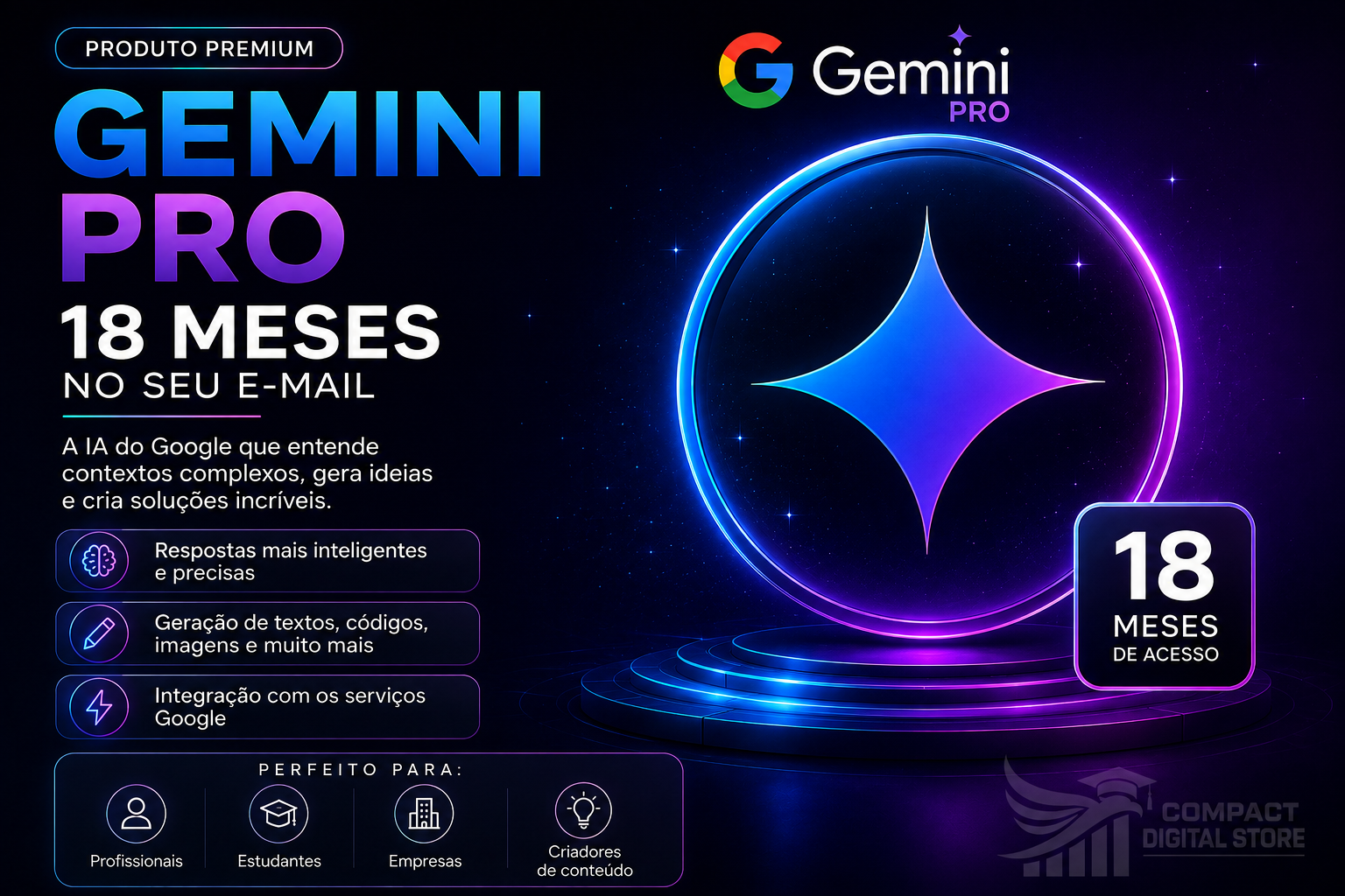 Gemini Pro 18 meses no Seu gmail